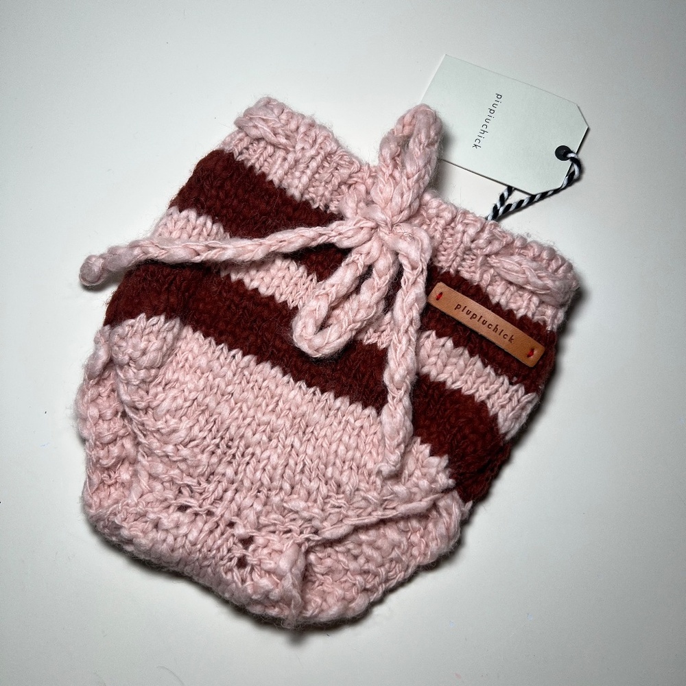 PiuPiuChick Pink Striped Knit Bloomer Shorties New With Tags 12 months